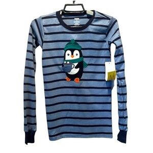 New Gymboree Kid’s Penguin Striped Pajama Top Size 12 NWT